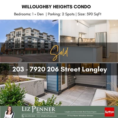 SOLD! 1 Bedroom Plus Den Condo in Willoughby Heights